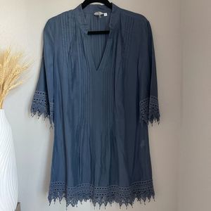 Monoreno Women's Blue/Gray Half Sleeve Tunic - Size L